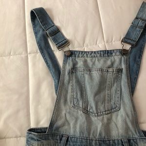 Distressed overalls